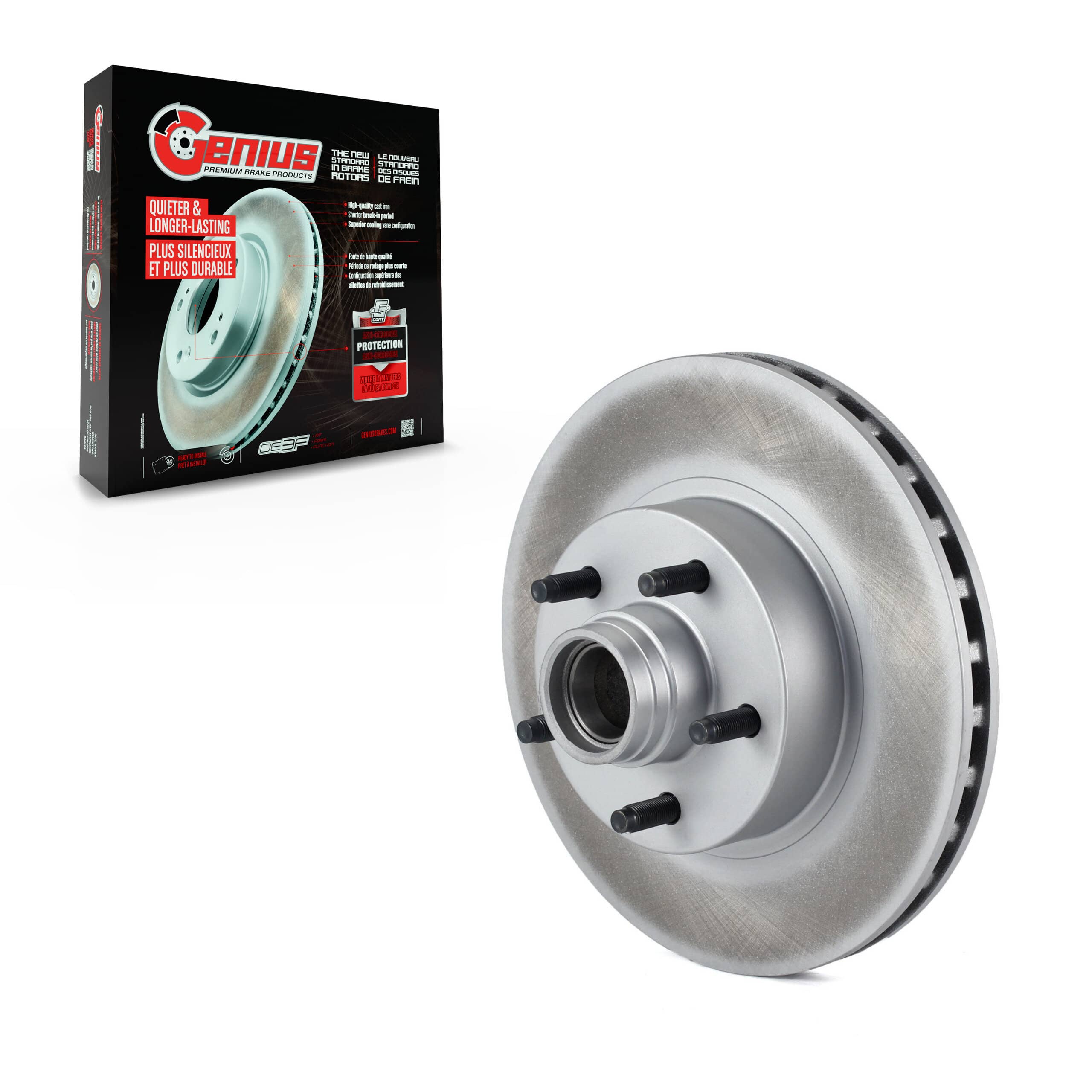 Genius - GCR-66597 - Front Disc Brake Rotor and Hub Assembly